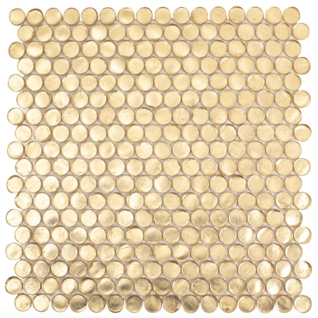 Apollo Tile Sun Reflection 10.34 sq.ft 12.2 in. x12.2 in. Penny Round Glass Mosaic Tile, 10PK APLAPN9905EC04